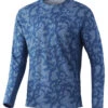 Huk Icon X Running Lakes Long Sleeve Shirt - Titanium Blue - 3X-Large