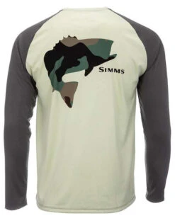 Simms Long Sleeve Tech Tee - Artist Series - Bass/Light Green - Medium