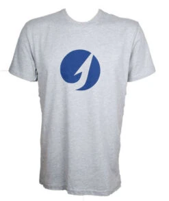 TackleDirect Blue Hook Logo SS T-Shirt - Heather Gray - Size Large