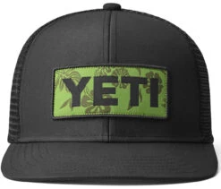 Yeti Floral Logo Badge Trucker Hat - Black -Fishing Goods Store yeti 21023005046 floral logo badge trucker hat 82834.1677854814